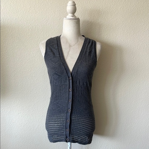 Moschino - Dark Gray V Neck Button Down Sweater Vest Top Size‎ Small - Picture 1 of 7